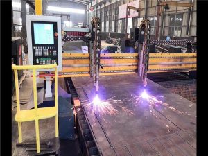 Double Drive Gantry เครื่องตัดพลาสม่าซีเอ็นซี H Beam สายการผลิตระบบ Hypertherm CNC